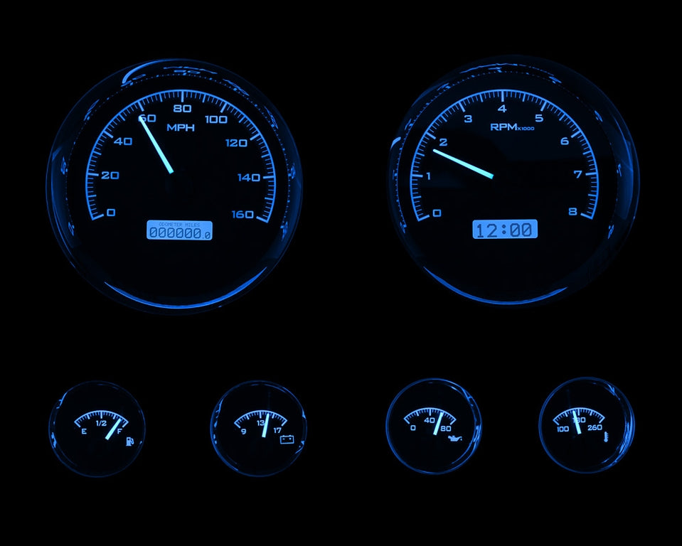Dakota Digital Universal Six Gauge Round Analog VHX Gauges