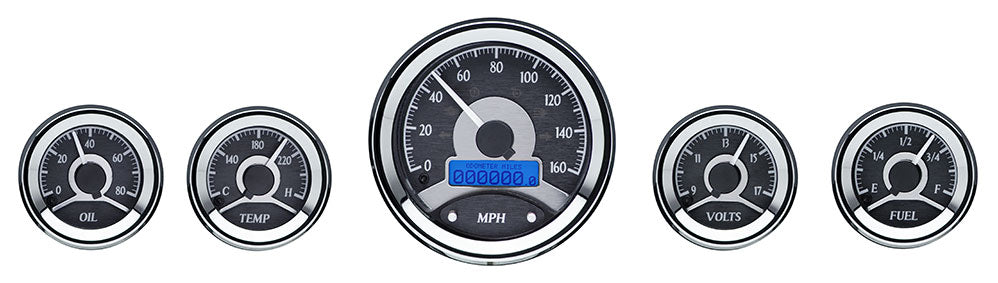 Dakota Digital Universal Six Gauge Round Analog VHX Gauges (Limited Edition Facing)