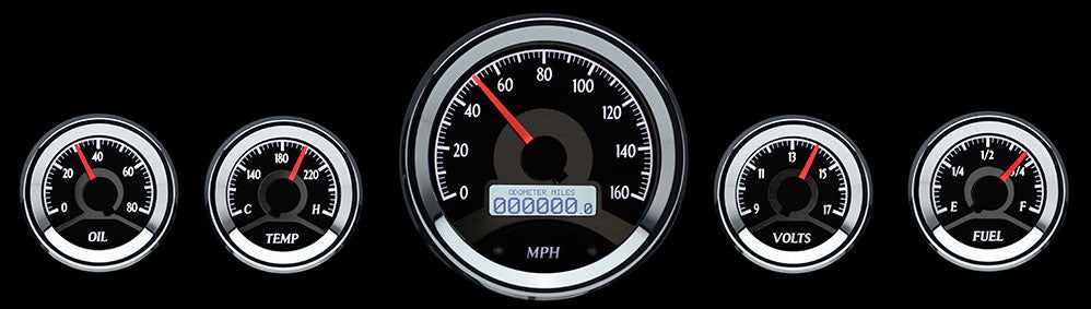 Dakota Digital Universal Six Gauge Round Analog VHX Gauges (Limited Edition Facing)