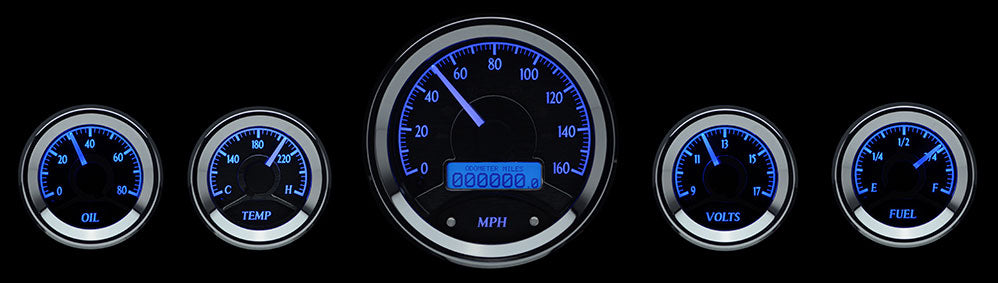 Dakota Digital Universal Six Gauge Round Analog VHX Gauges (Limited Edition Facing)