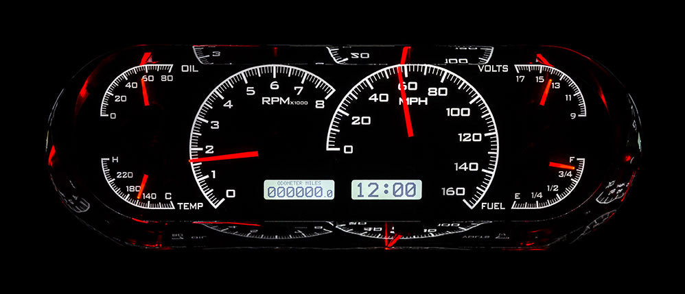 Dakota Digital Universal 4.4" x 11.4" Round Rectangle Analog VHX Gauges