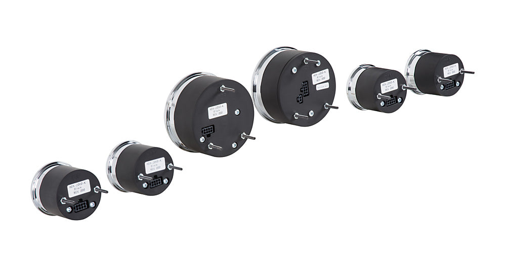 Dakota Digital Universal Six Gauge Round Analog HDX Gauges (With TFT Message Center)
