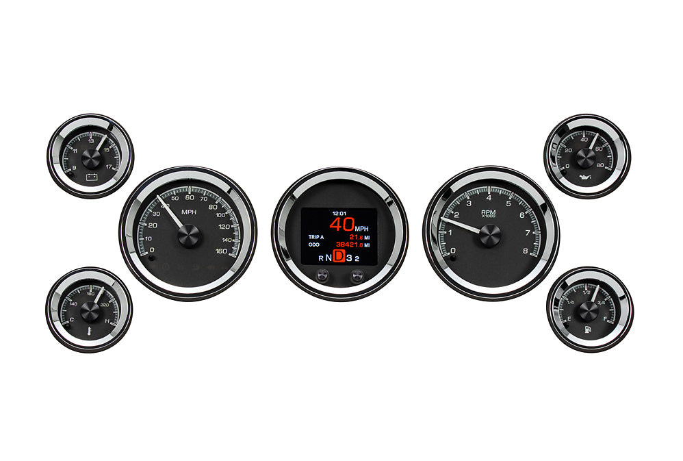 Dakota Digital Universal Seven Gauge Round Analog HDX Gauges