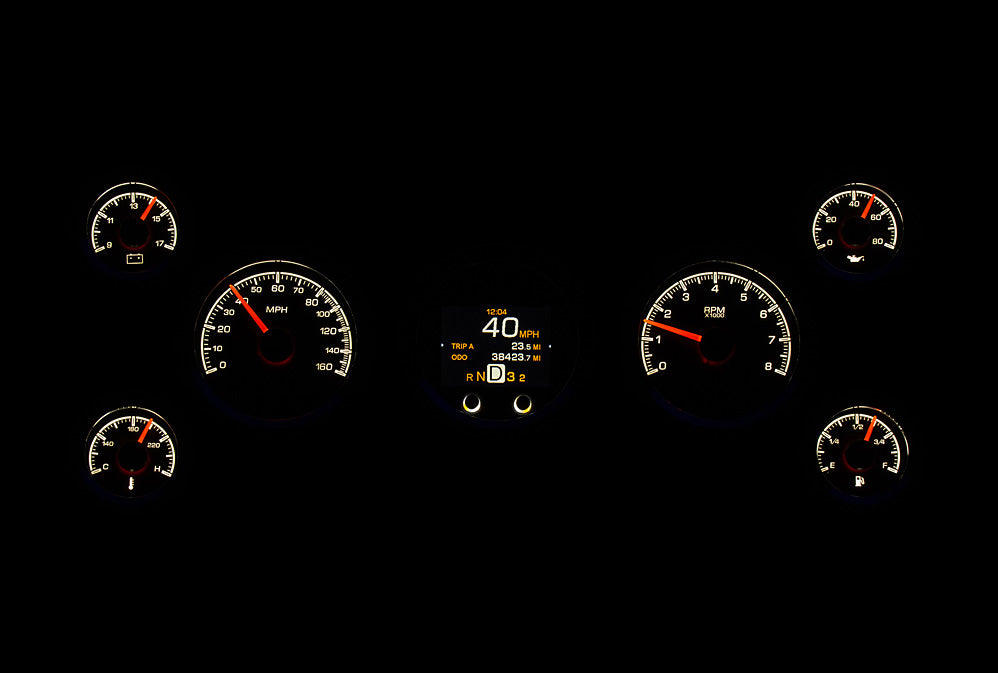 Dakota Digital Universal Seven Gauge Round Analog HDX Gauges