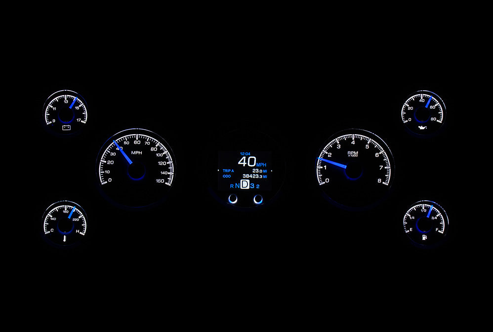 Dakota Digital Universal Seven Gauge Round Analog HDX Gauges