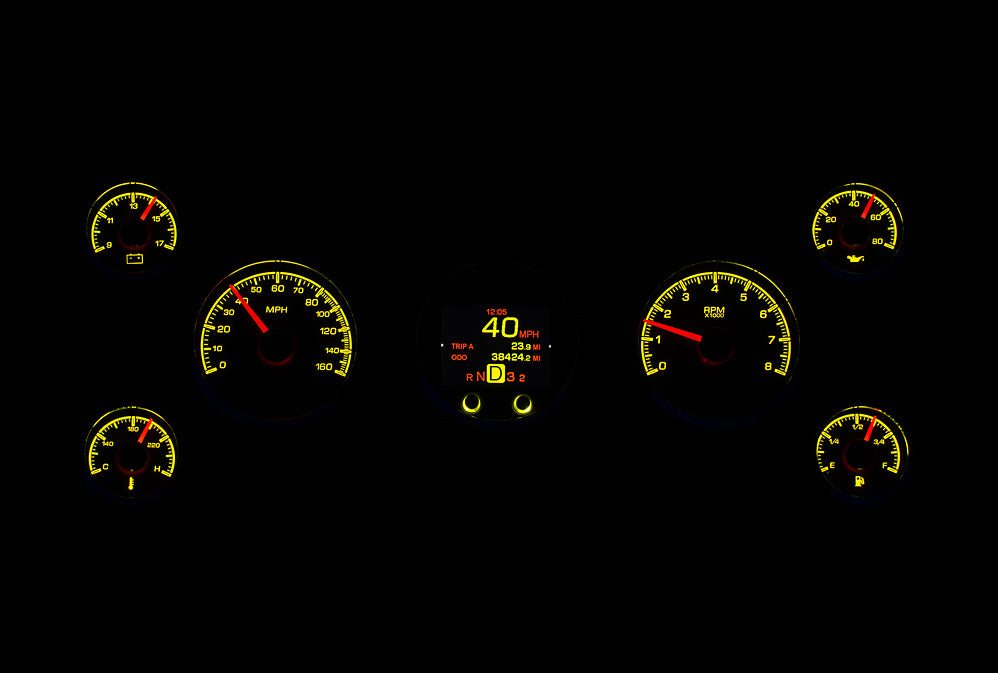 Dakota Digital Universal Seven Gauge Round Analog HDX Gauges