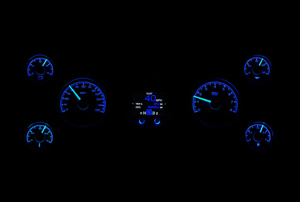 Dakota Digital Universal Seven Gauge Round Analog HDX Gauges