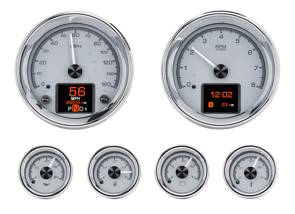 Dakota Digital Universal Six Gauge Round Analog HDX Gauges