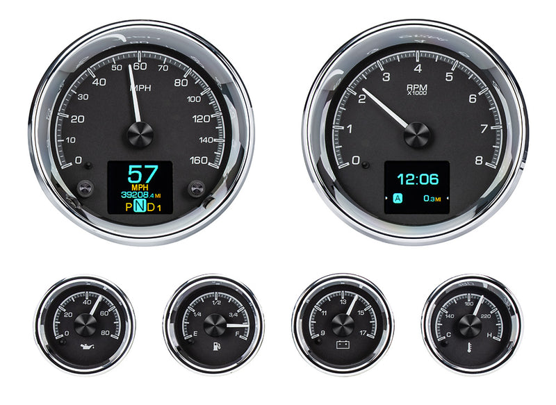 Dakota Digital Universal Six Gauge Round Analog HDX Gauges