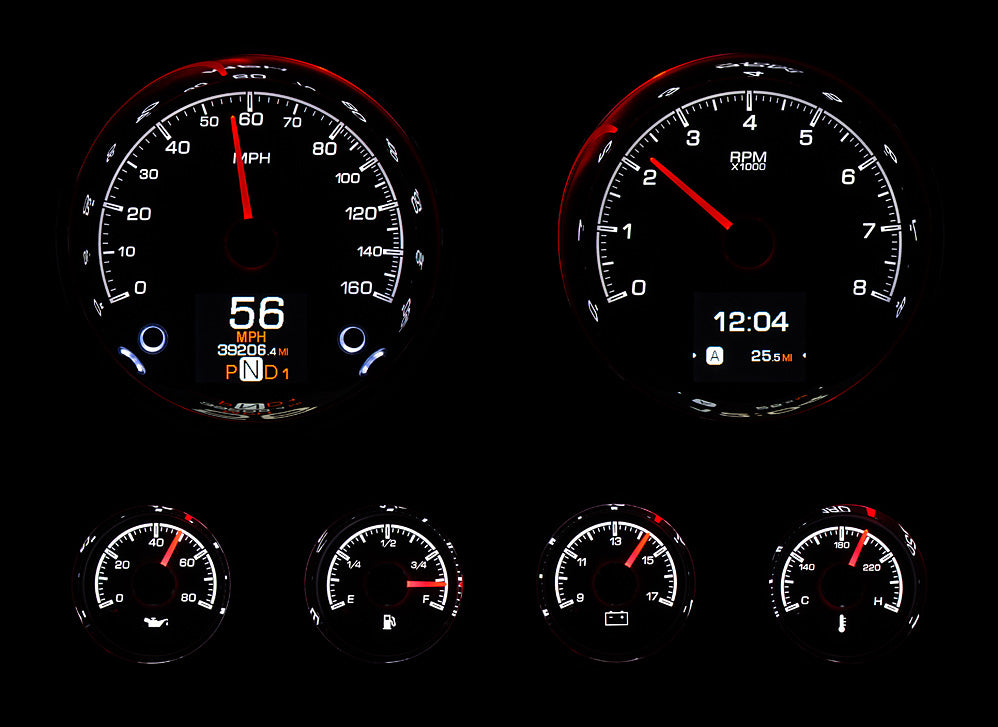 Dakota Digital Universal Six Gauge Round Analog HDX Gauges