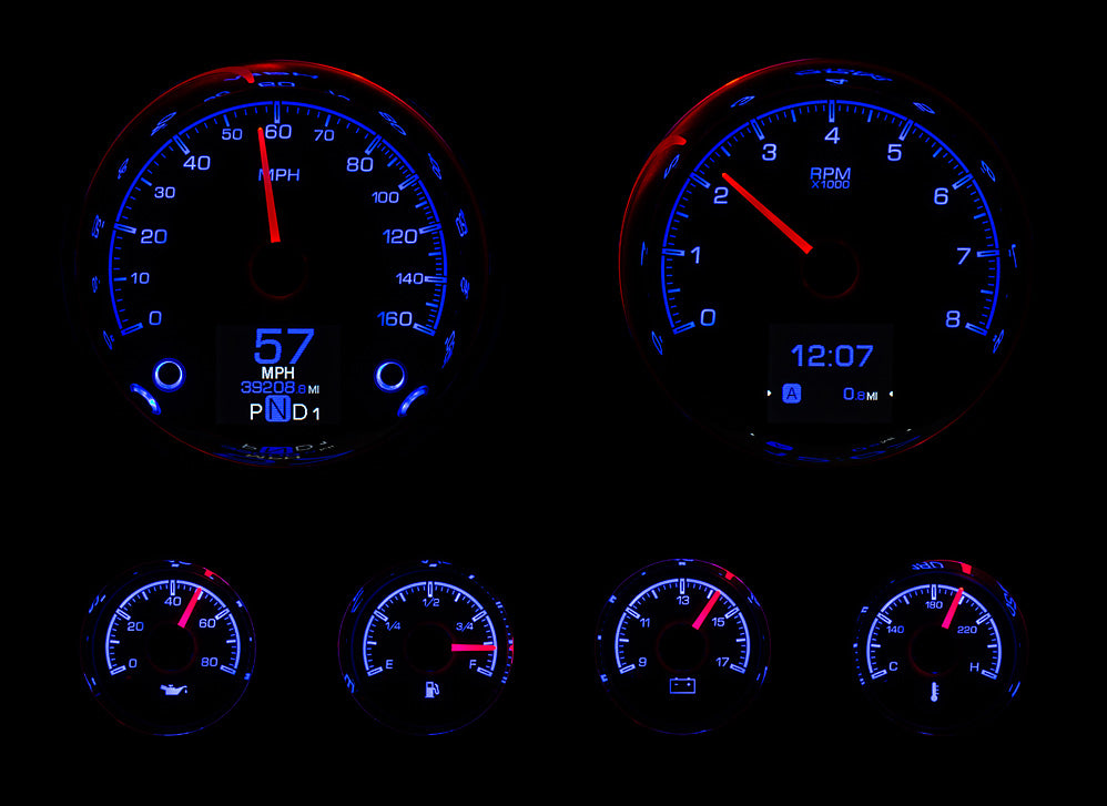 Dakota Digital Universal Six Gauge Round Analog HDX Gauges