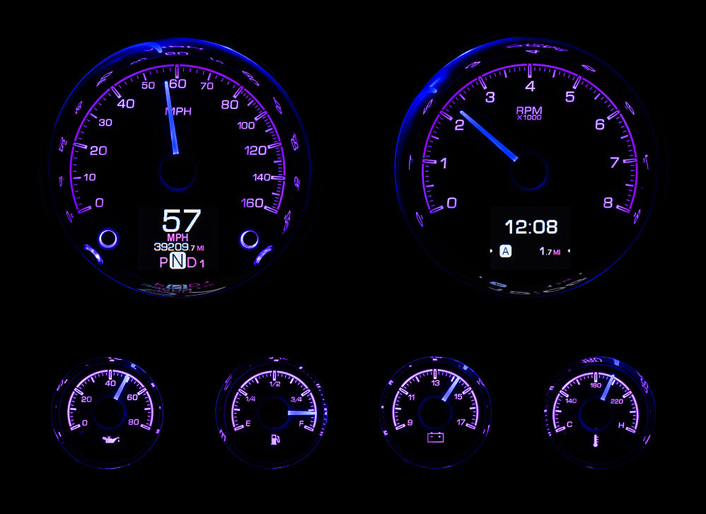 Dakota Digital Universal Six Gauge Round Analog HDX Gauges