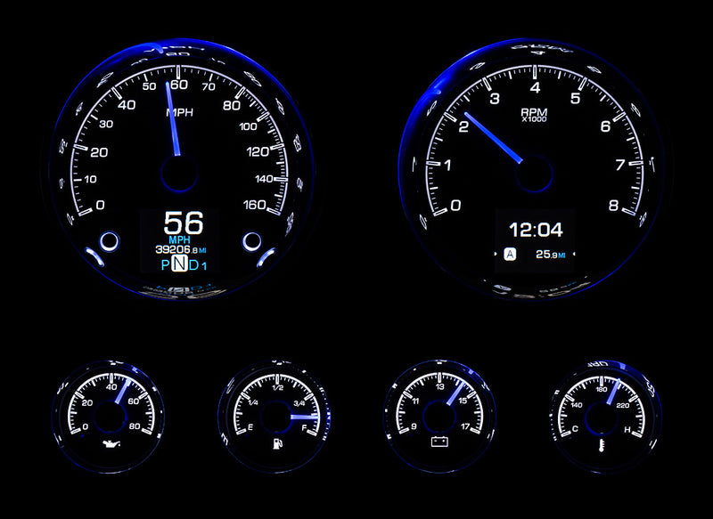 Dakota Digital Universal Six Gauge Round Analog HDX Gauges