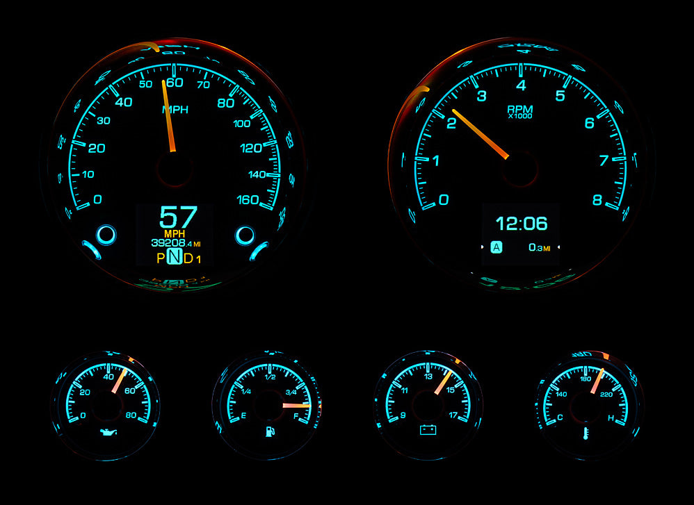 Dakota Digital Universal Six Gauge Round Analog HDX Gauges
