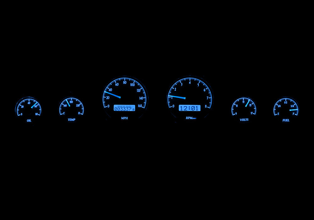 Dakota Digital Universal Five Gauge Round, Analog VHX Gauges (Limited Edition Facing)