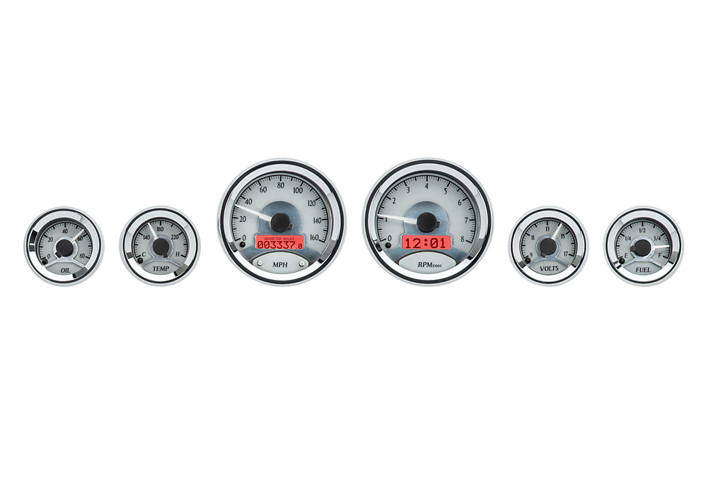 Dakota Digital Universal Five Gauge Round, Analog VHX Gauges (Limited Edition Facing)