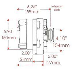 Powermaster Chrysler CS144 Small Block Alternator