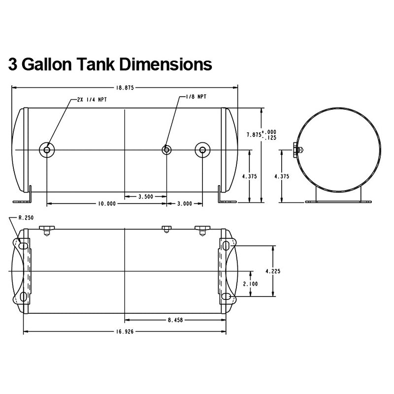 RideTech 3 Gallon Analog Air Ride Compressor Leveling Kit